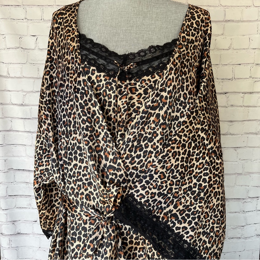Plus Satin Nightgown and Robe Set